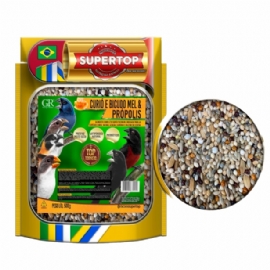 RACAO PARA PASSAROS SUPERTOP CURIO E BICUDO MEL E PROPOLIS 500G SUPERTOP