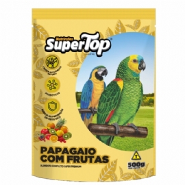 RACAO PARA PASSAROS SUPERTOP PAPAGAIO COM FRUTAS 500G SUPERTOP