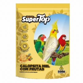 RACAO PARA PASSAROS SUPERTOP CALOPSITA MEL COM FRUTAS 500G SUPERTOP