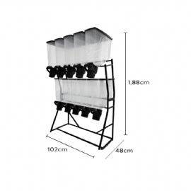 DISPENSER MOVEL PETFOOD SLIM 5X2 BLACK 35L