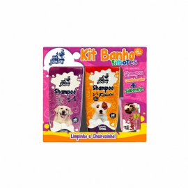 KIT BANHO PET JUNIOR SHAMPOO 5EM1 E FILHOTES 700ML E SABONETE PET JUNIOR