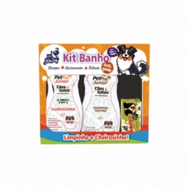 KIT BANHO PET JUNIOR SHAMPOO CLOREXIDINA E NEUTRO 500ML E SABONETE PET JUNIOR