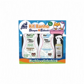 KIT BANHO PET JUNIOR SHAMPOO 5EM1 E CONDICIONADOR 500ML E COLONIA PET JUNIOR