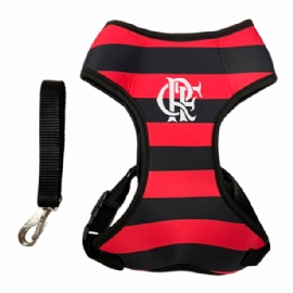 CONJUNTO PEITORAL E GUIA NEOPRENE FLAMENGO