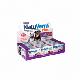 VERMIFUGO NATUVERM PLUS PARA CAES E GATOS ATE 25KG 1650MG CAIXA COM 1 BLISTER  VETBRAS
