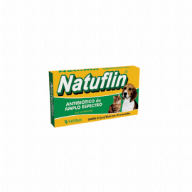 ANTIBIOTICO NATUFLIN PARA CAES E GATOS CAIXA COM 1 BLISTER VETBRAS
