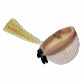 MINI NINHO COM SISAL PARA COLEIRO COM PRESILHA DE PLASTICO