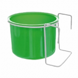 CANECA PLASTICA COM SUPORTE EM ARAME PARA PAPAGAIO