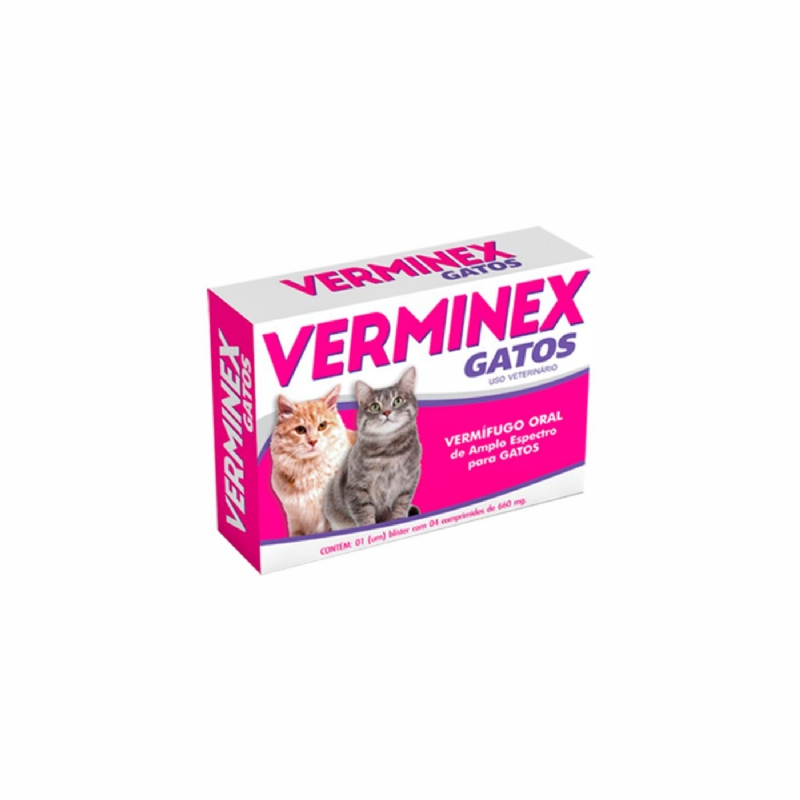 Vermfugo Verminex Gatos Caixa com 1 Blister 