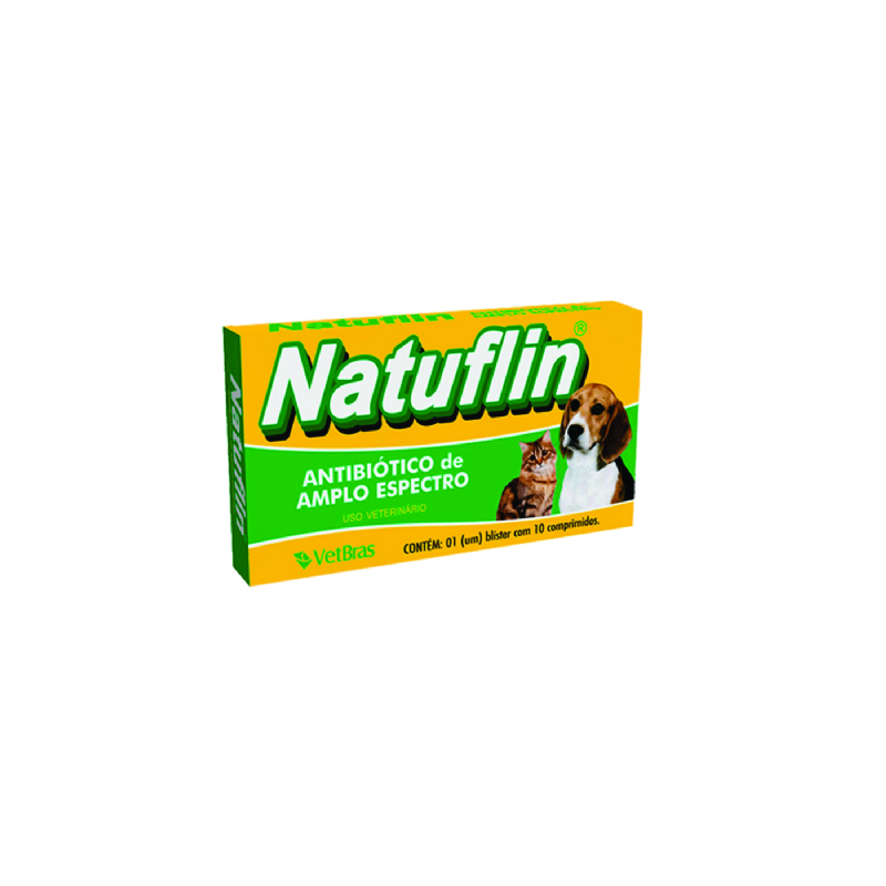 Antibitico Natuflin para Ces e Gatos Caixa com 1 Blister